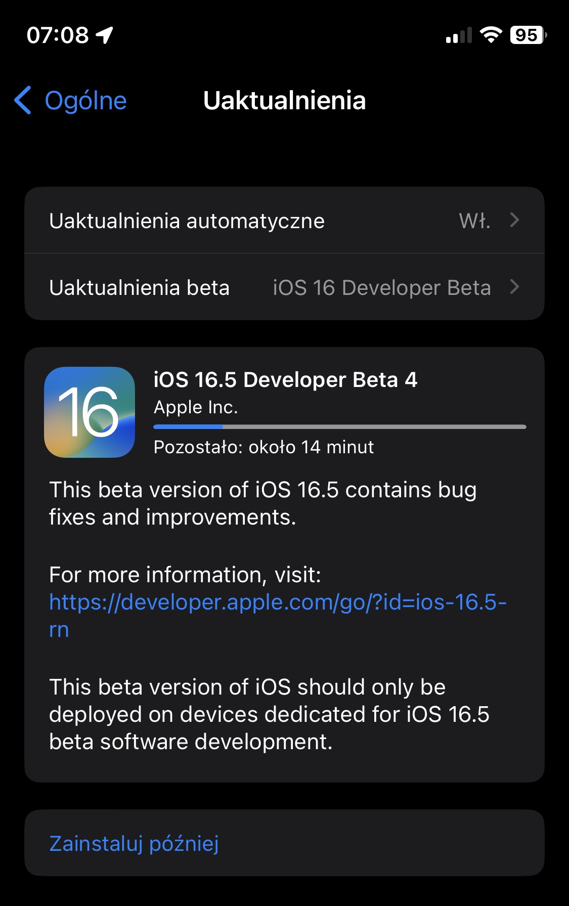 aktualizacja iOS 16.5 beta 4 Apple iPhone