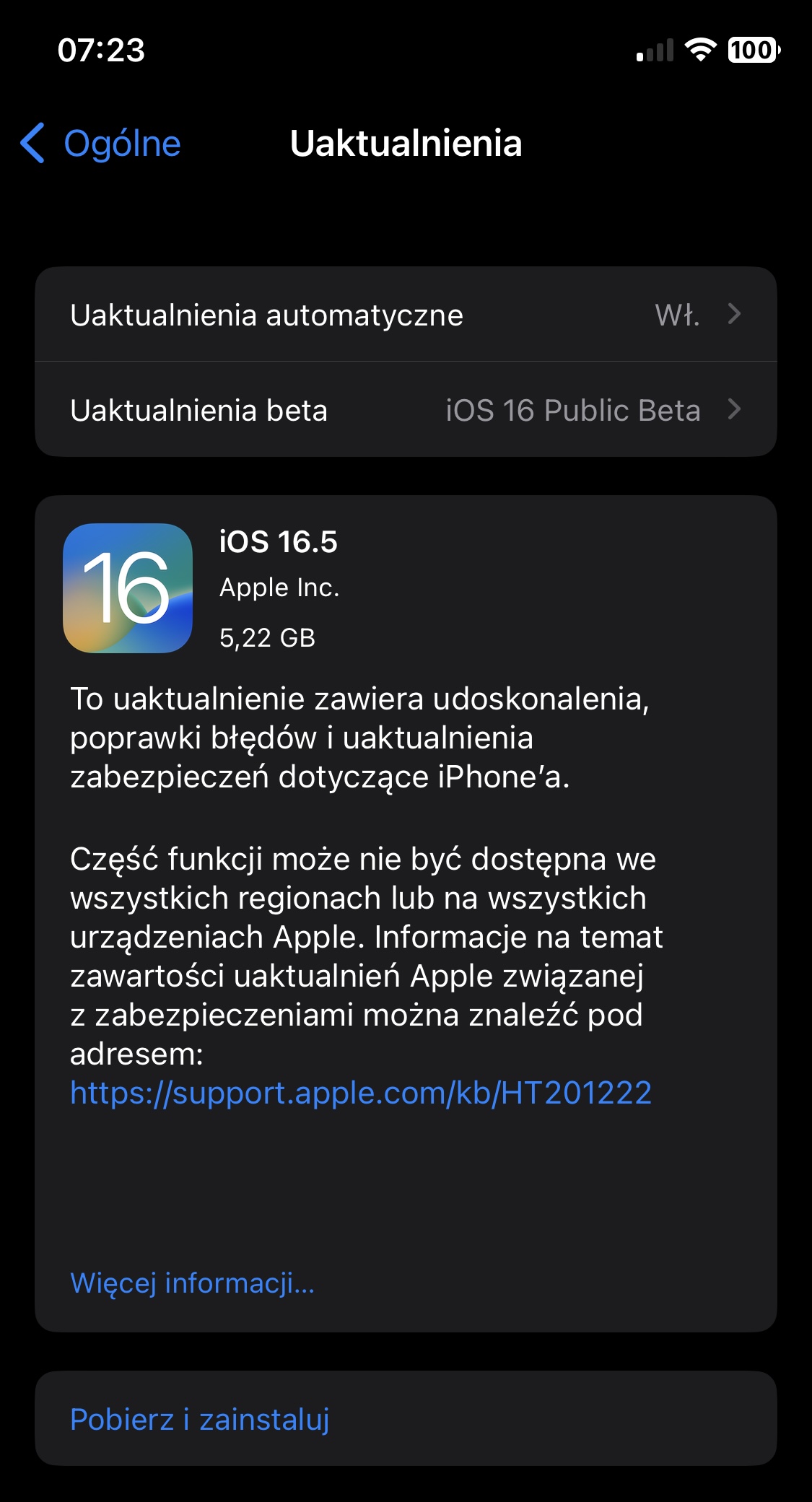 aktualizacja iOS 16.5 RC co nowego nowości Apple iPhone