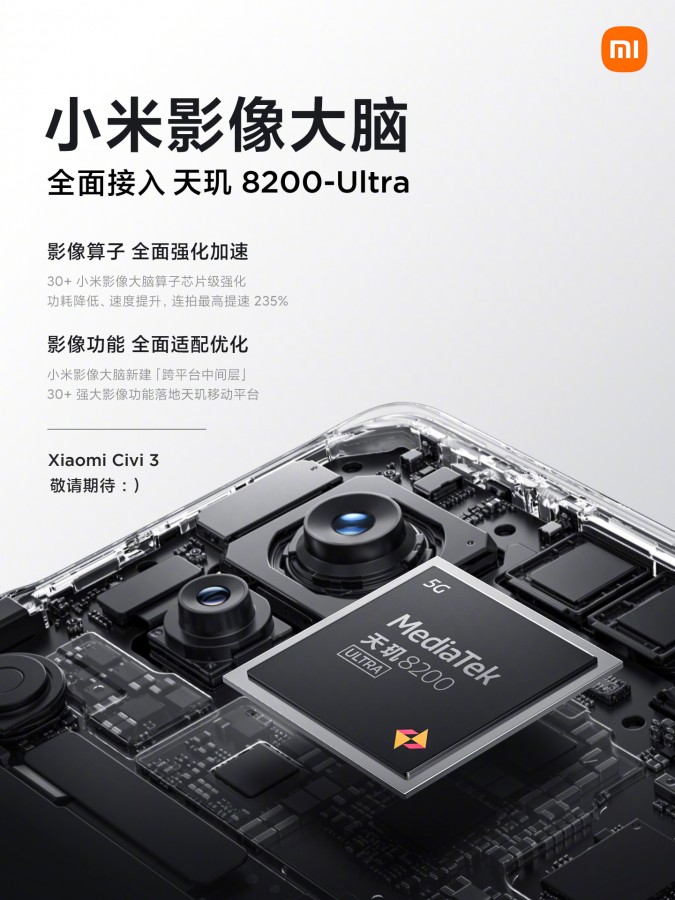 Xiaomi CIVI 3 procesor MediaTek Dimensity 8200 Ultra