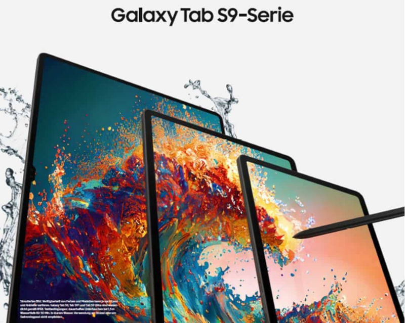 tablety Samsung Galaxy Tab S9 rendery