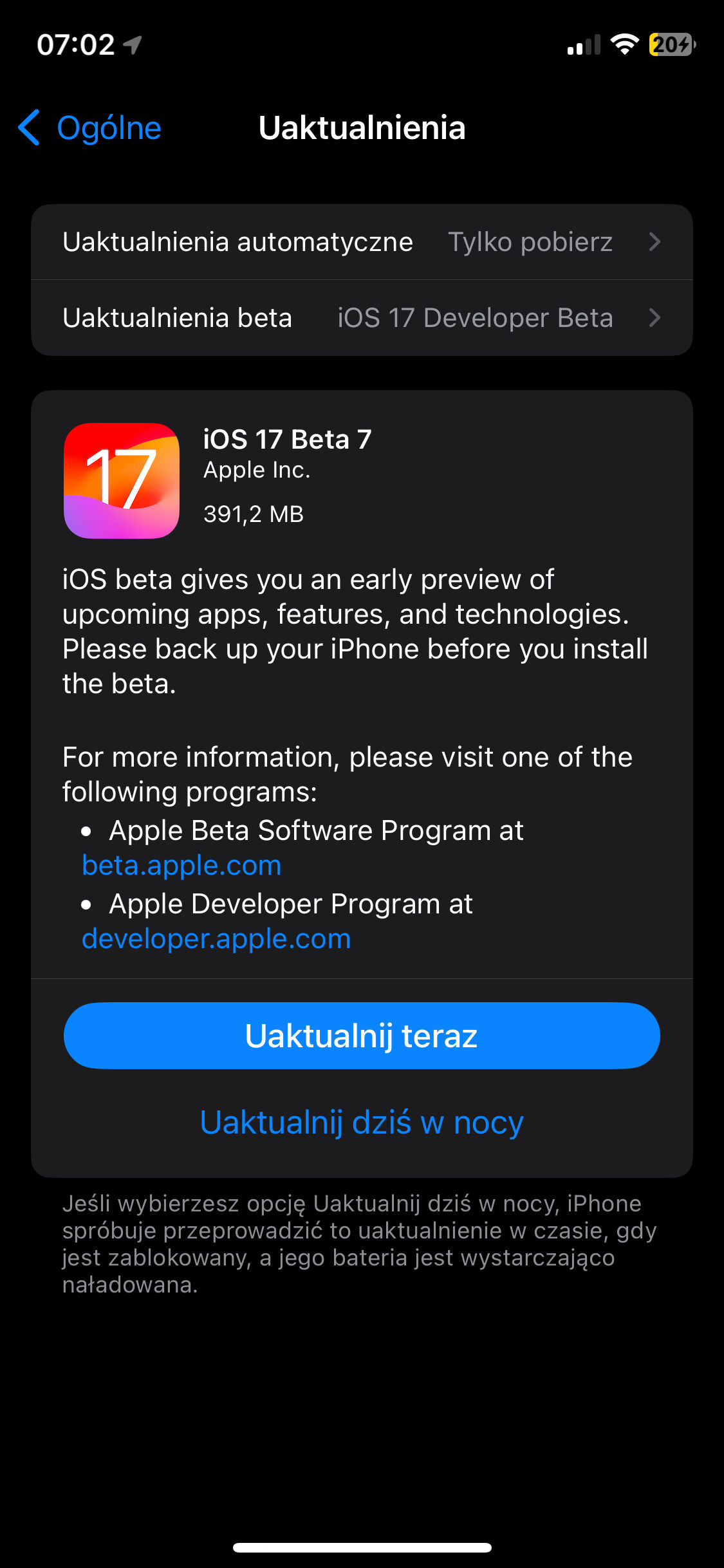 aktualizacja iOS 17 beta 7 co nowego nowości