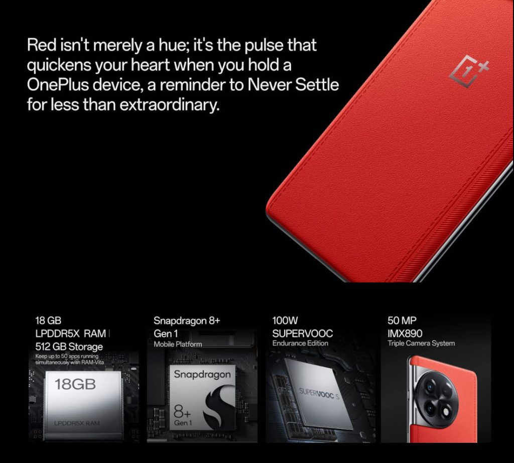 piękny smartfon OnePlus 11R 5G Solar Red cena design specyfikacja