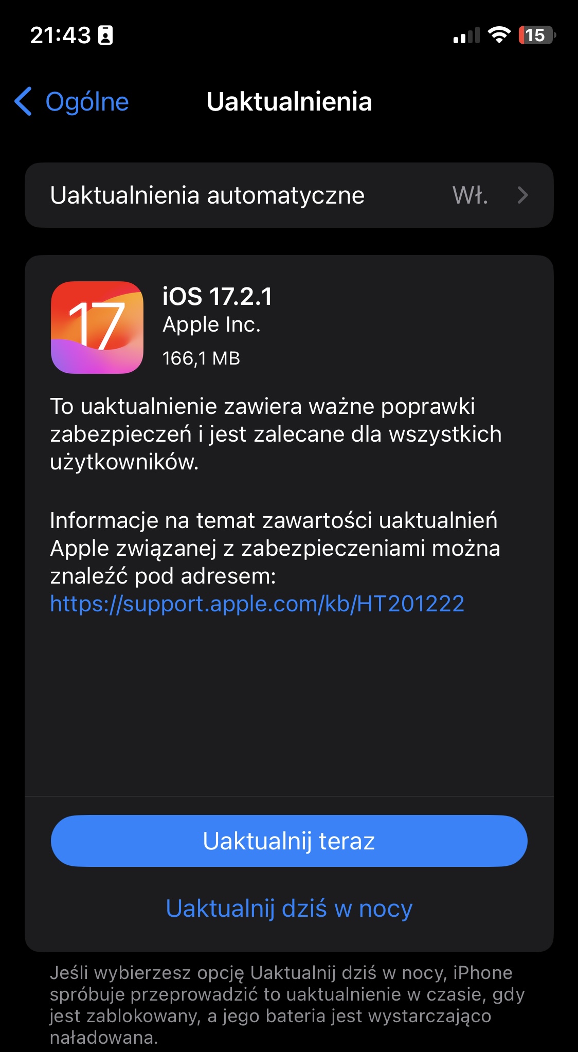 aktualizacja iOS 17.2.1 macOS 14.2.1 iOS 16.7.4 poprawki