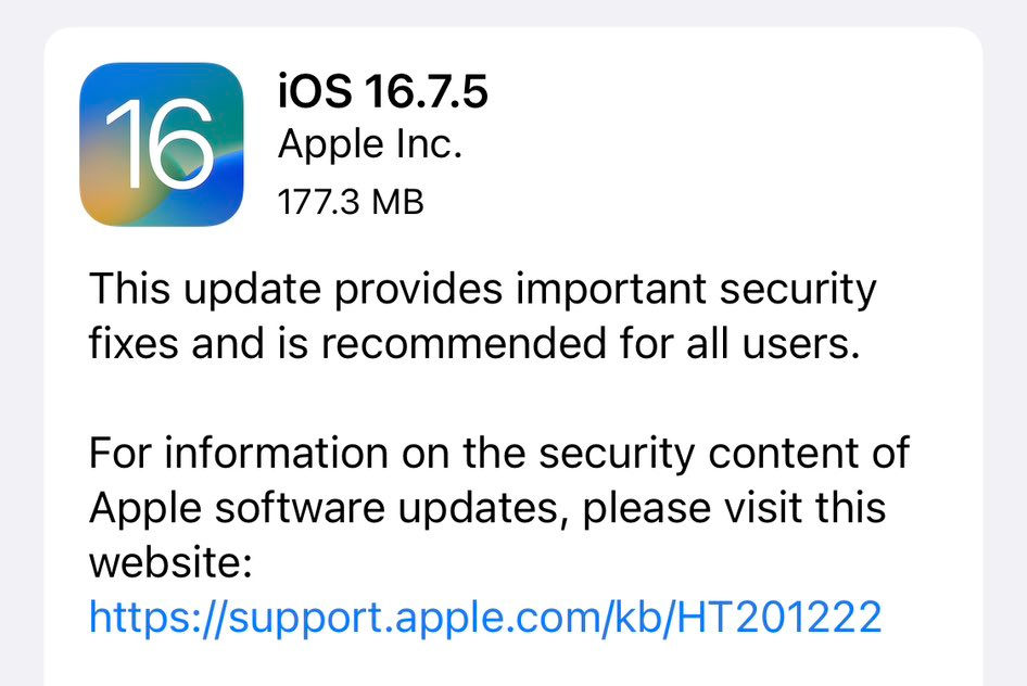 aktualizacja iOS 16.7.5 ioS 15.8.1 Apple starszy iPhone