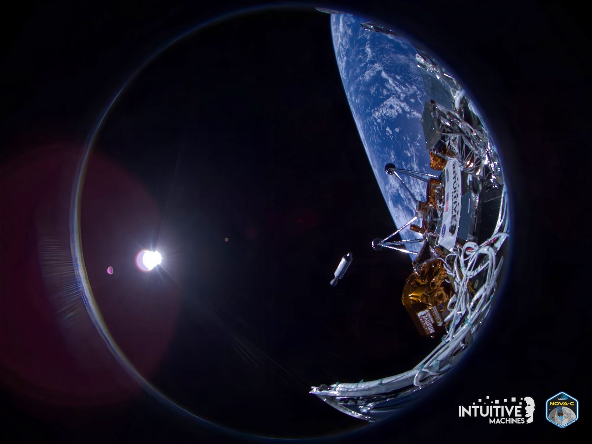 lądownik Odysseus Intuitive Machines zdjęcia Ziemi Księżyc