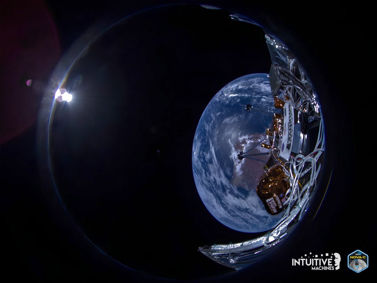 lądownik Odysseus Intuitive Machines zdjęcia Ziemi Księżyc