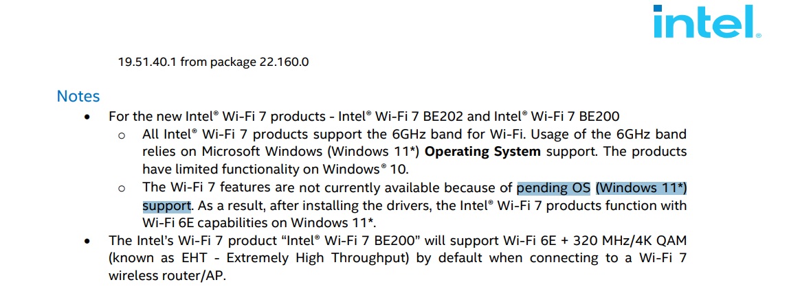 aktualizacja Windows 11 2024 Update Intel wsparcie Wi-Fi 7