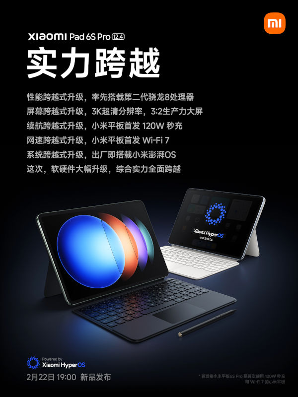 nowy tablet Xiaomi Pad 6S Pro cena specyfikacja Wi-Fi 7 HyperOS