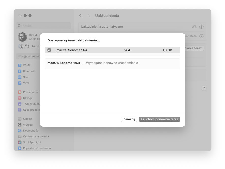aktualizacja watchOS 10.4 macOS 14.4 co nowego